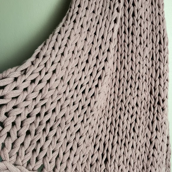 Madison Park Blush Chunky Double Knit Throw Blanket Handmade 50W x60L Boho